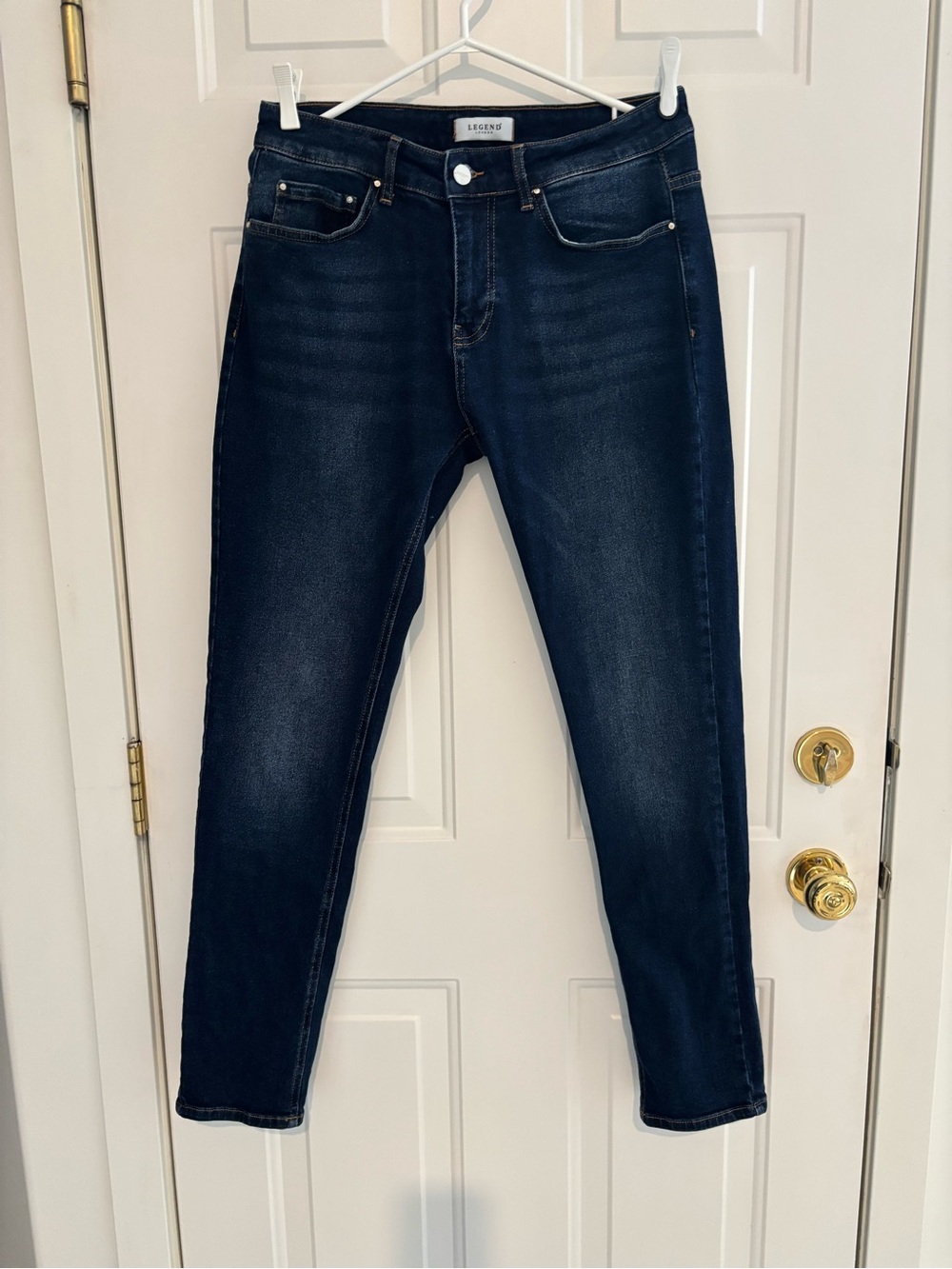 LEGEND Men's Straight Jeans in Dark Blue Wash
